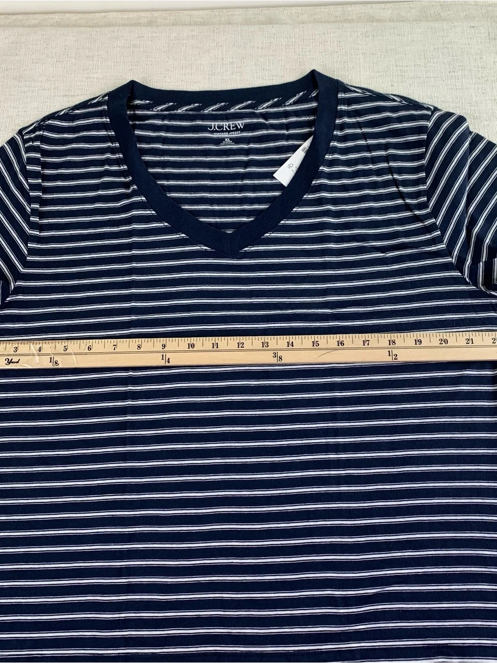 J.Crew women's XL New Vintage Jersey Relaxed V-Neck T-shirt short sleeve navy